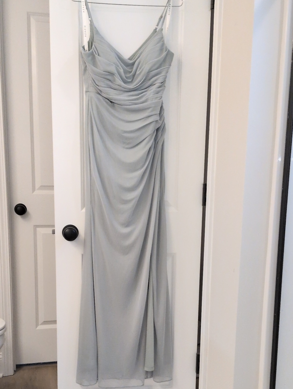 Azazie Light Green A8 Unaltered Formal Bridesmaid Dress